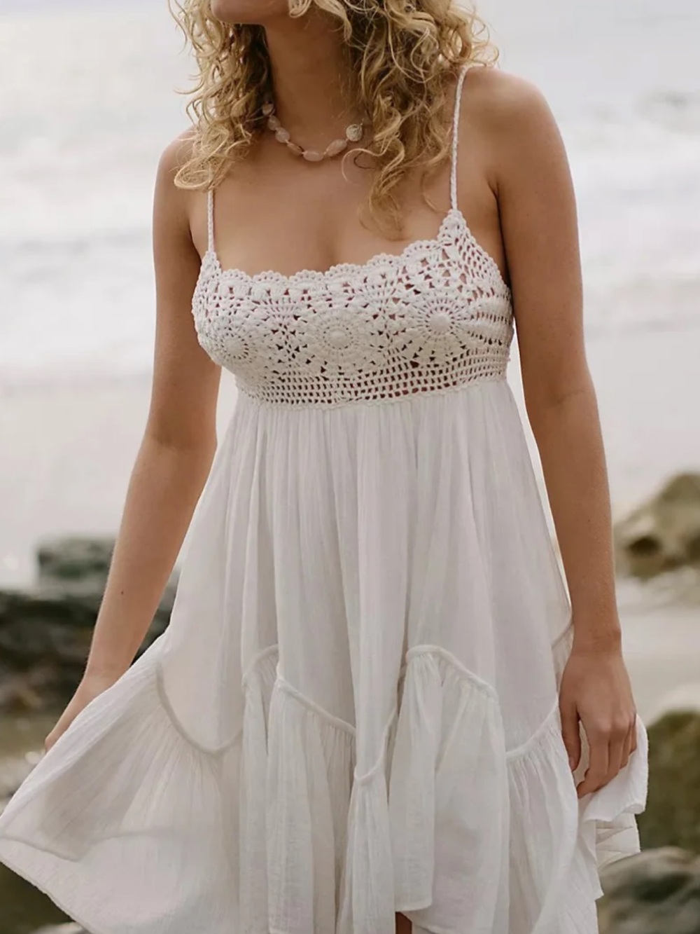 Free People White Sandoll Dress